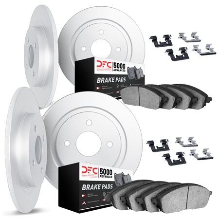 Dynamic Friction Co DFC Rotors with 5000 Advanced Brake Pads includes Hardware 6514-07010