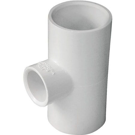 Lasco Reducing Pipe Tee, 1 x 12 in, Slip, PVC, White, SCH 40 Schedule, 450 psi Pressure 401130BC