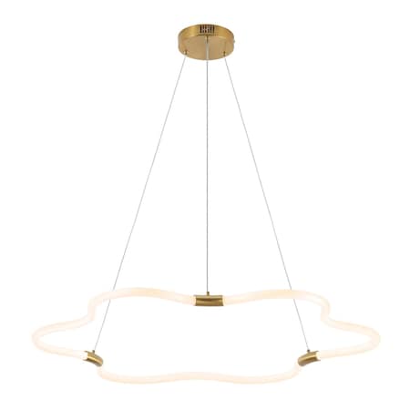 Jonathan Y Nuvola 31.5" Contemporary Minimalist Metal/Acrylic Adjustable Dimmable Cloud Integrated LED Chandeli JYL7143A