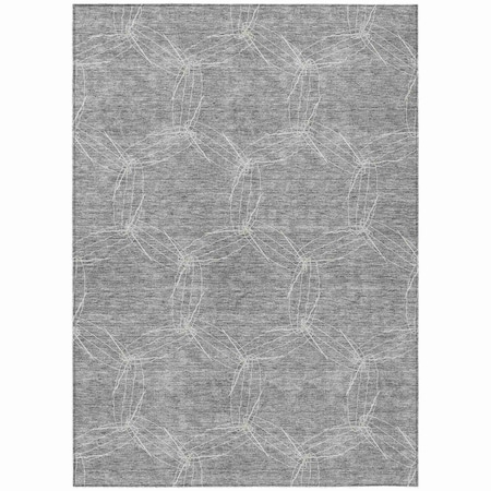 Homeroots 5' X 8' Gray And Ivory Geometric Washable Indoor Outdoor Area Rug 614072