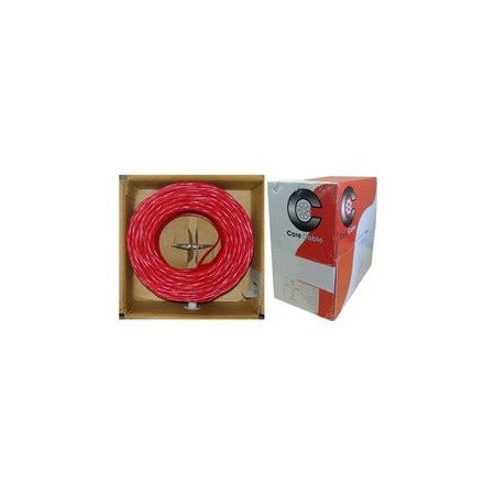 Cable Wholesale 16/2 16AWG 2C Solid FPLR Fire Alarm / Security Cable, Red, 500 ft, Pullbox 10F6-02712TF