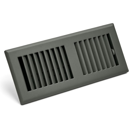 Sierra Grates 4 in. H X 12 in. W 2-Way 45 Degree Louvered, Steel, Granite Grey Floor Register TWF412-GRY
