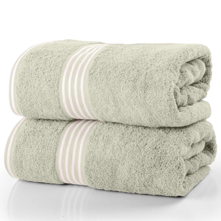 Lavish Home Bath Towels 2PC 100% Cotton Towel Set Extra Large Quick Drying Bath Towels Absorbent Bath Sheets 67-0022-SFBS