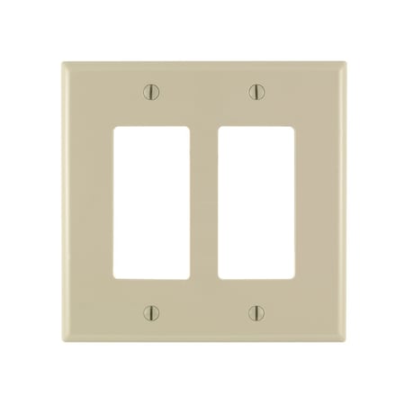 Leviton Decora Wallplate, Oversized, Gang 2, Ivory 86602
