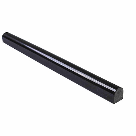 Msi Absolute Black Pencil Molding 3/4 In. X 12 In. Polished Granite Wall Tile, 20PK ZOR-MD-T-0001