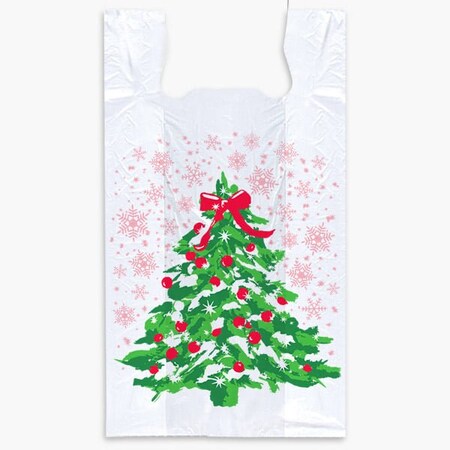 Nashville Wraps Pink Christmas T-Sacks, 11.5x6.5x22, .65 mil, 500PK TSPC5