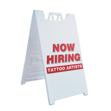 Signmission Tattoo Artists, A-Frame & 2 Decals Installed, Heavy-Duty Plastic Frame SBHD-D-2436-TATTOO ARTISTS