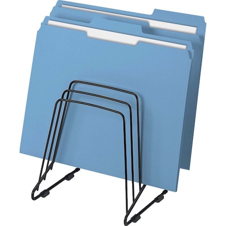 Fellowes File Holder, Black, Steel, 7 1/4 in W, 6 in L, 8 1/4 in H, 5 Number of Compartments 69712