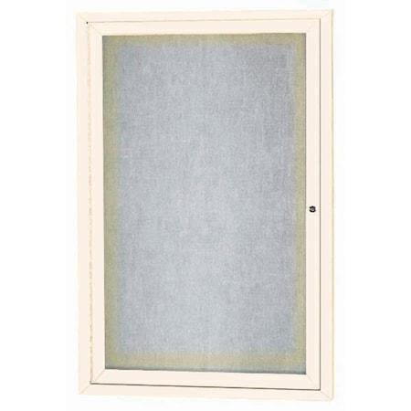 Aarco Outdoor Illuminated Enclosed Bulletin Board w/ Al Frame, Powder Coated Ivory, 36''Hx24''W ODCC3624RIIV