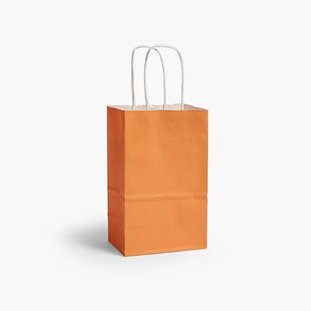 Nashville Wraps Orange White Kraft Shopping Bags Rose 5.5x3.25x8.5, 100PK ORHRW