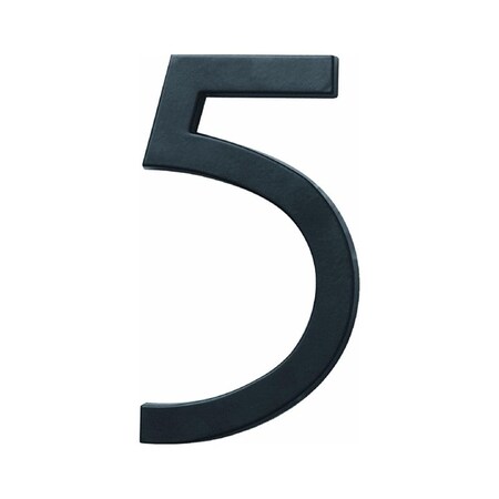 Hy-Ko FM6 Architectural Series House Number, Character 5, 6 in H Character, Black Character FM-6/5