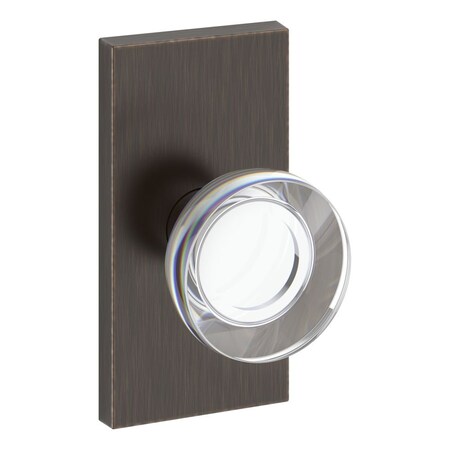 Baldwin Half Dummy Contemporary Crystal Knob and Contemporary 5in Rose Venetian Bronze Finish HDCCYCFR112