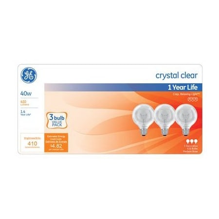 Current Ge3Pk 40W Clr Globelamp 44739
