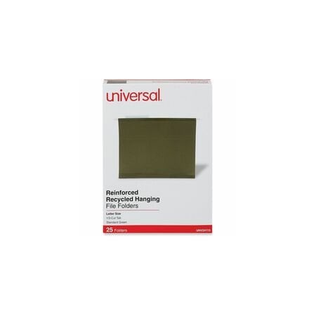Universal Hanging File Folders, Green, 8.5in H, 25PK UNV24113