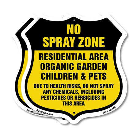 Signmission No Spray Shield Sign No Spray Zone Resid, 12 inch X 12 inch, Plastic Sign, 2PK SHI-P-2PACK-12-405