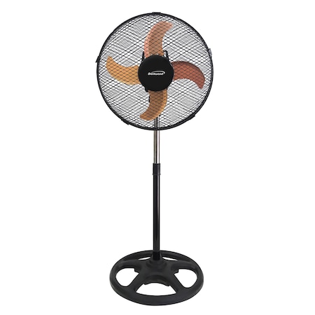 Brentwood Industries 3 Speed 12in Oscillating Stand Fan in Black F-12SMBK