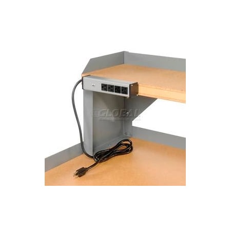 Built Rite Br Power Strip, 4 Outlet(s) Gray PS4-GY