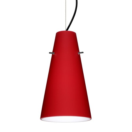 Besa Lighting Besa Cierro Cable Pendant, Ruby Matte, Black Finish, 1x 100W MAX E26 Base 1KX-4124RM-BK