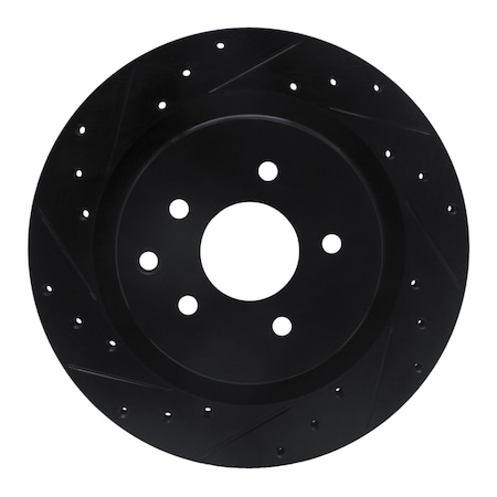 Dynamic Friction Co DFC Brake Rotor - Drilled and Slotted - Black 633-68009L