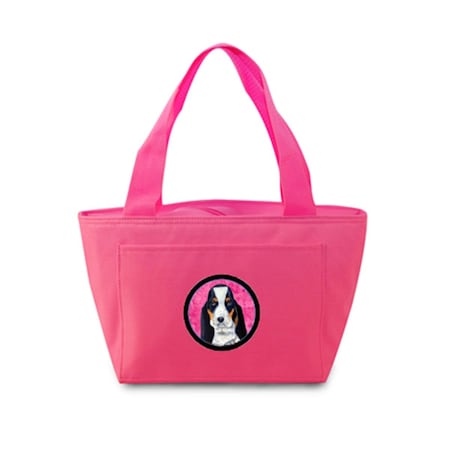 Carolines Treasures Pink Basset Hound Zippered Insulated School Washable And Stylish Lunch Bag Cooler LH9374PK-8808
