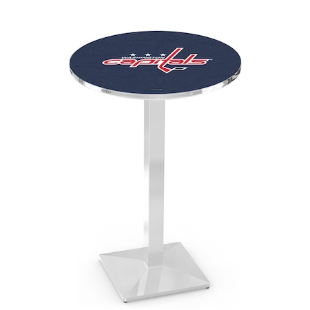 Holland Bar Stool Co 36" Chrome Washington Capitals Pub Table, 36" dia. Top L217C3636WshCap