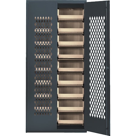 Quantum Storage Systems BEIGE SPECIALTY CABINET W/18 IVORY BINS MESH-BG-250IV