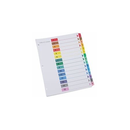 Universal One Table of Contents Divider, 15-Tab, 6PK UNV24808