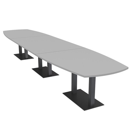 Skutchi Designs Arc Rectangle Meeting Room Table, 45 in W, 192 in L, Grey HAR-AREC-48X192-DOU.BK-U779