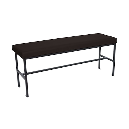 Bfm Seating Meghan 2-Seat Bolt-Down Bench, Grade 4 Upholstered Seat - Steel Frame - Sand Black Finish JS337MWH2143-SB