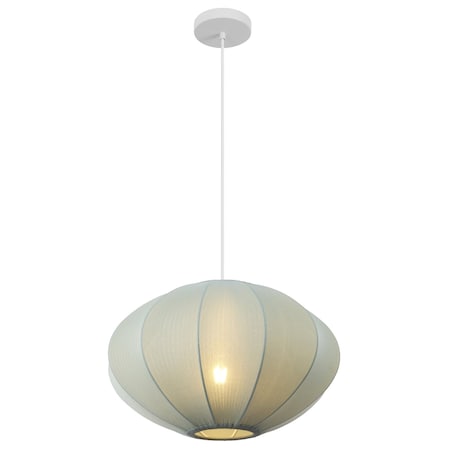 Jonathan Y Kira 18.38" 1-Light Scandinavian Japandi Adjustable Lantern Metal w/Ribbed Cocoon UFO Saucer Shade L JYL4208B