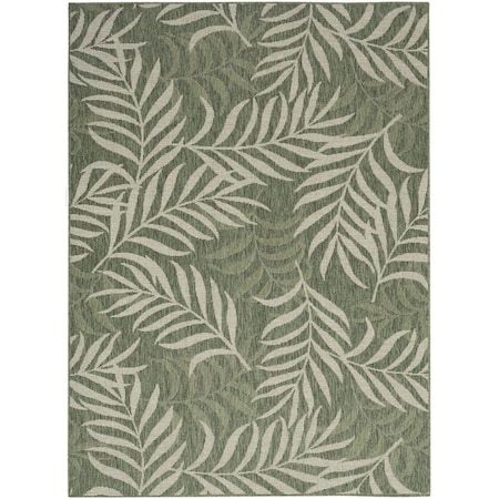 Homeroots 5' X 7' Ivory And Green Palm Leaf Indoor Outdoor Area Rug 552512