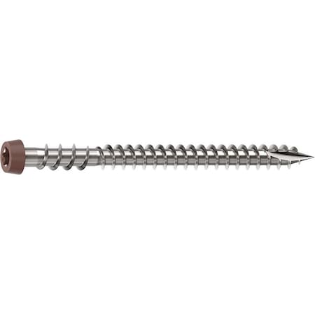 Camo Deck Screw, No 10 Thread, 2-1/2 in L, Reverse Upper Thread, Trim Head, Star Drive, Sharp, Type-17 Point 0367158BS