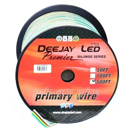 Deejay Led 500-Foot 4-Conductor 16 Gauge Primary Stranded Cable Ideal for Accessory Hookup TBH164B500