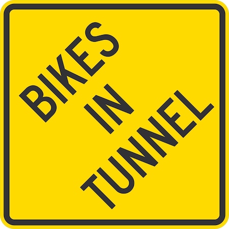 Lyle Bikes In Tunnel, 24x24, High Intensity Prismatic, Yellow G-13185-HI_24x24