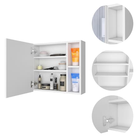 Homeroots 20" White Wood Freestanding Single Door Bathroom Vanity And Medicine Cabinet With Mirror 479989
