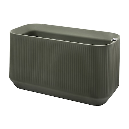 Crescent Garden TruDrop Modular Self-Watering Deck Planter -Large Trough- Olive, 40"x20"x20"H A615082