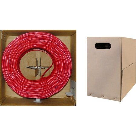 Cable Wholesale Bulk Cat6 Red Ethernet Cable, Solid, UTP (Unshielded Twisted Pair), Inwall Rated(CM), POE & TAA 10X8-071TH