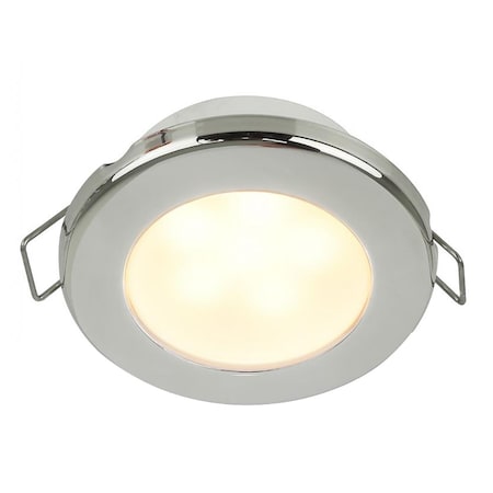 Hella Marine 12V Euro LED 75 3 in. Round Spring Mount Down Light with Stainless Steel Rim, Warm White 958109521