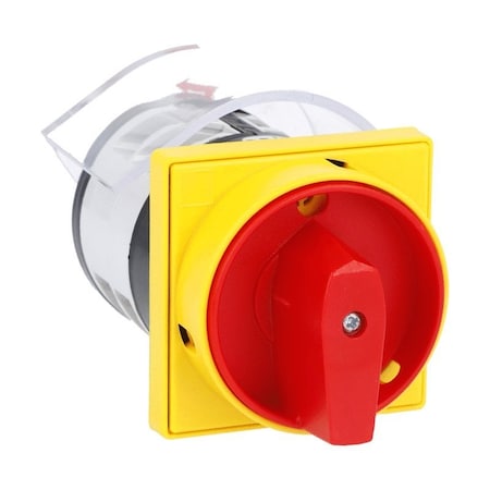 Lovato On-Off Switch 3 Poles 32A Front Mount, Red/Yellow Handle Padlockable In 0 7GN3210U25