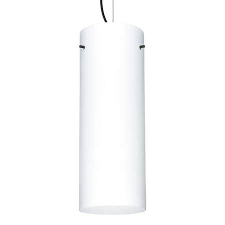 Besa Lighting Besa Stilo 18 Pendant, Opal Matte, Black Finish, 1x 11W LED 1KX-412807-LED-BK