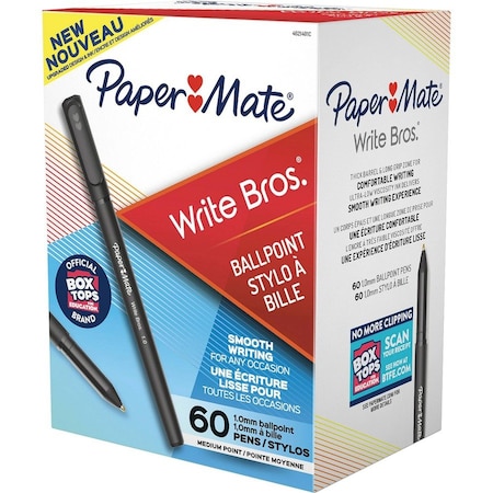 Sanford Paper Mate Ballpoint Stick Pen, Black Ink, Medium, 60 per Pack 4621401C