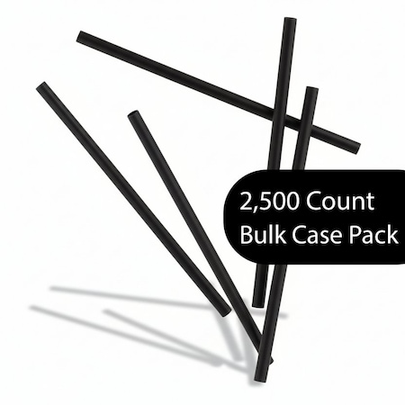 Beyondgreen Cocktail Straws 5.5in Black, Unwrapped, 2500PK STR0550BLK