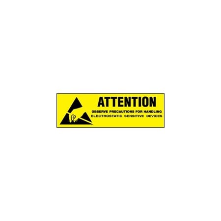 Bubblefast 5/8 x 2'' - ''Attention - Observe Precautions'' Labels BFDL9030