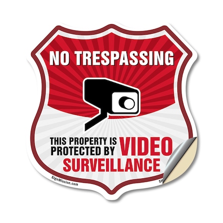 Signmission No Trespassing Shield Sign This Property, 12 Inch X 12 Inch, Vinyl Decal SHI-D-12-410