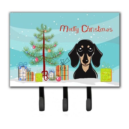 Carolines Treasures Christmas Tree and Smooth Black and Tan Dachshund Leash or Key Holder BB1587TH68