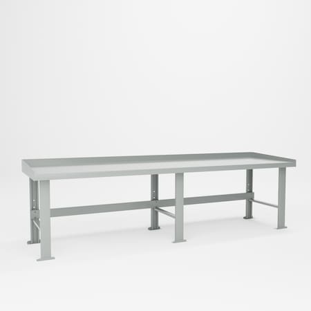 Pucel Workbench with Back and EndsTop, 120 in L x 34 in D x 32.5 in H, Light Blue B-34120