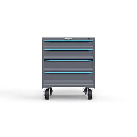 Strong Hold 4 drawer cabinet - (1x 4in, 1x 5in, 2x 6in) - Blue accents - Keyed Different S3036-PCDAS-0402FS