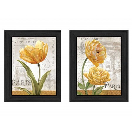 Homeroots Set Of Two Paris Black Framed Print Wall Art, 2PK 405654