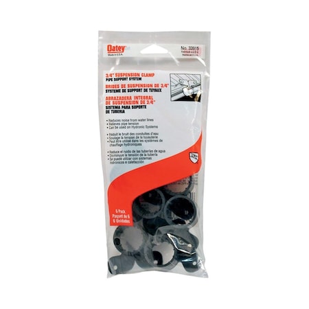 Tinkertools Polypropylene Suspension Pipe Clamps - Gray, Pack of 6 TI3328316