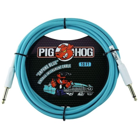 Pig Hog ''Daphne Blue'' Woven Jacket Tour Grade Instrument Cable, 10-foot PCH10DB